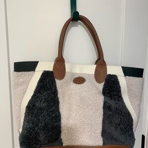 Kith Women's Shearling Tote Bag - Black, White, and Brown